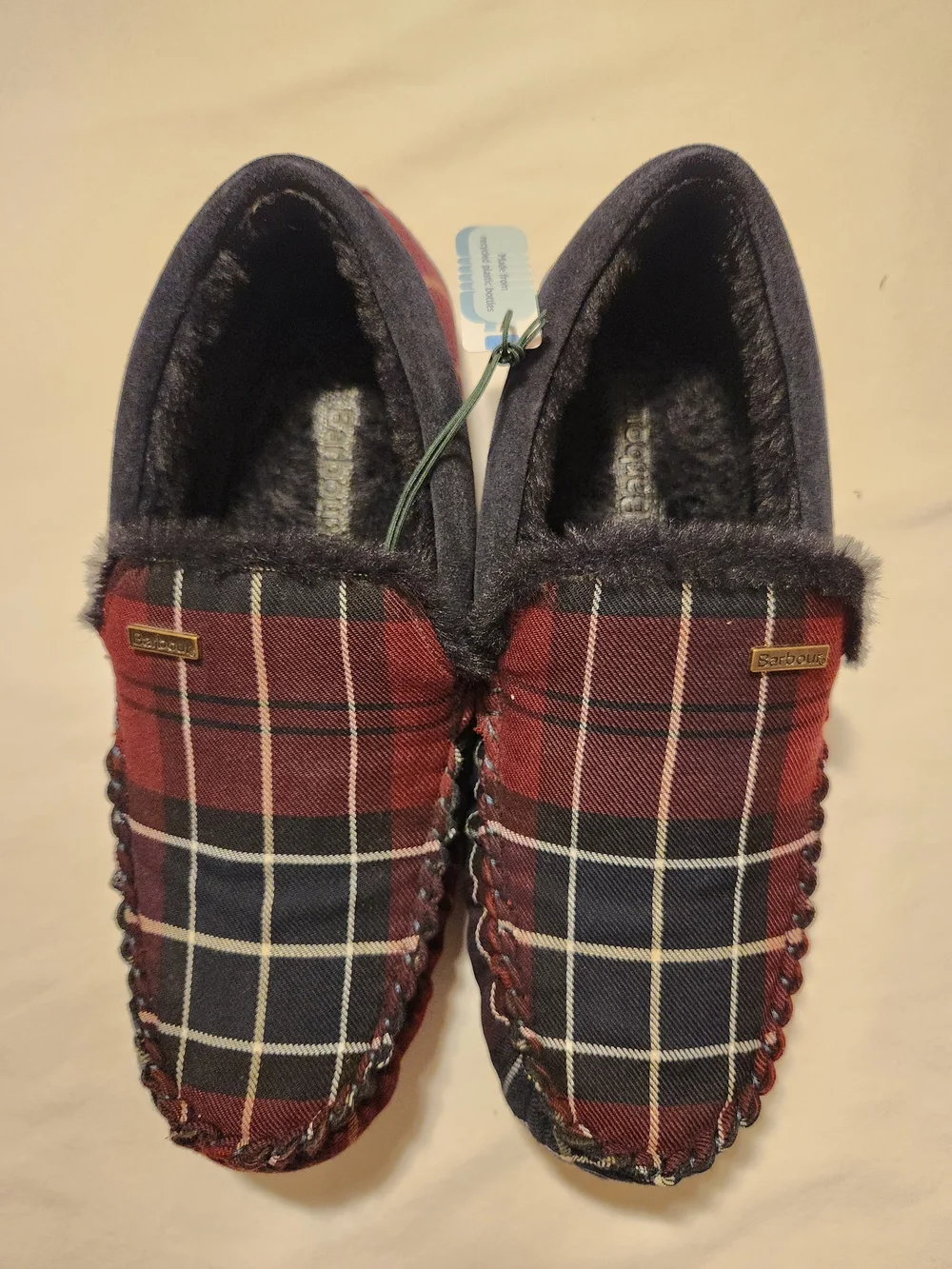 Barbour Monty Men’s Tartan Moccasin Slippers Size US 9 UK 8 NEW IN BOX